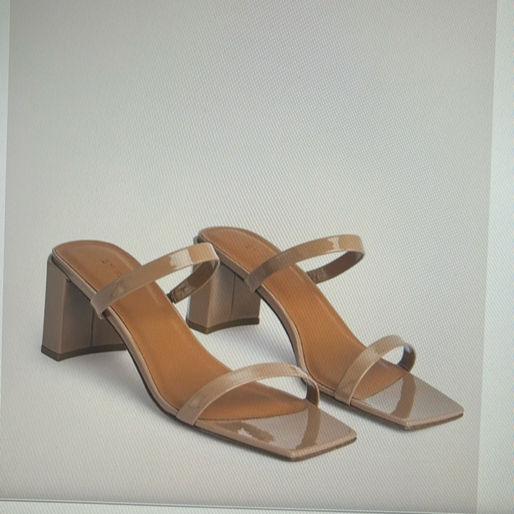 NWOB By Far Tanya Nude Patent Leather Sandal.  Size 10 - Picture 2 of 7